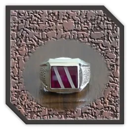 MR00200Z-Sterling Silver Synthetic Ruby Men's Ring.