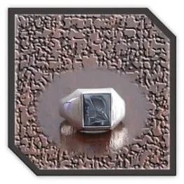 MR00250AB-Sterling Silver Haematite Men's Ring.