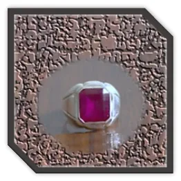 MR00220A-Sterling Silver Synthetic Ruby Men's Ring.