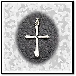 RE00150B-Sterling Silver Sapphire Cross.