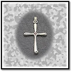 RE00200A-Sterling Silver Ruby Cross.