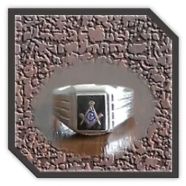 MR00240D-Sterling Silver Onyx Masonic Men's Ring.
