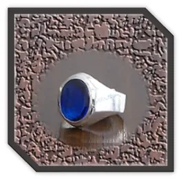 MR00200W-Sterling Silver Synthetic Sapphire Men's Ring.