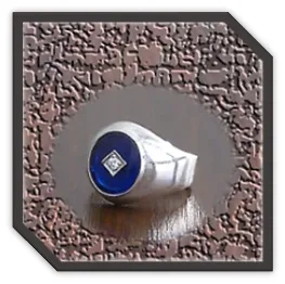 MR00250AF-Sterling Silver Synthetic Sapphire Men's Ring.