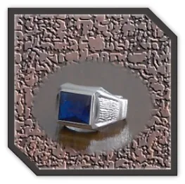 MR00200F-Sterling Silver Synthetic Sapphire Men's Ring.