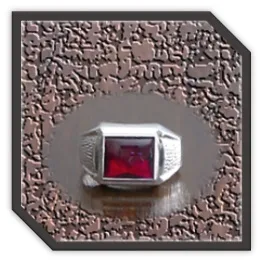 MR00220G-Sterling Silver Synthetic Garnet Men's Ring.