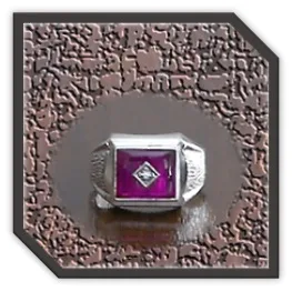 MR00240F-Sterling Silver Synthetic Ruby men's Ring.