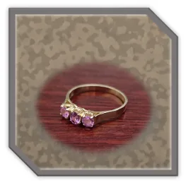 LR02000D-9ct Yellow Gold Pink Sapphire Ladies Ring.