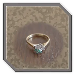 LR01500B-18ct Yellow Gold Diamond Gilson Emerald Ladies Ring.