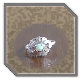 LR00140B-Sterling Silver Opal Ladies Ring.