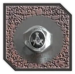 MR00250F-Sterling Silver Onyx Masonic Men's Ring.
