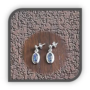 ER00250C-Sterling Silver Opal Earrings.