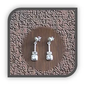 ER00200B-Sterling Silver Cubic Earrings.