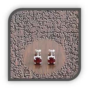 ES00150E-Sterling Silver Garnet Studs.