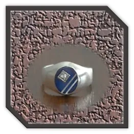 MR00250AS-Sterling Silver Synthetic Sapphire Men's Ring.