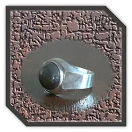 MR00240C-Sterling Silver Haematite Men's Ring.