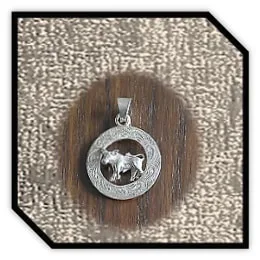 PE00180J-Sterling Silver Taurus Pendant.