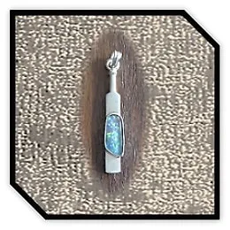 PE00220A-Sterling Silver Opal Cricket Bat Pendant.
