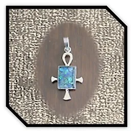 PE00400N-Sterling Silver Mosaic Opal Pendant.