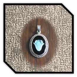 PE00200A-Sterling Silver Opal Cameo Pendant.