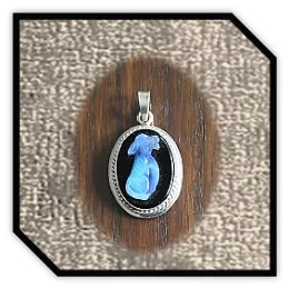 PE00200E-Sterling Silver Opal Cameo Pendant.