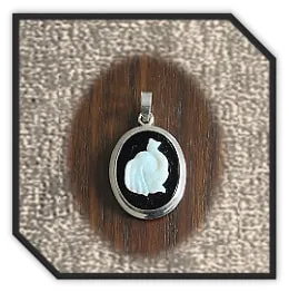 PE00300F-Sterling Silver Opal Cameo Pendant.