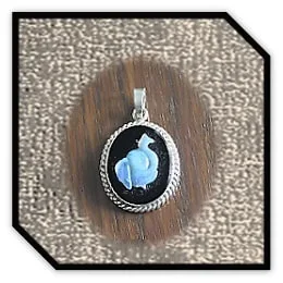 PE00250F-Sterling Silver Opal Cameo Pendant.