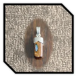 PE00120C-Silver Capped Boulder Opal Pendant.