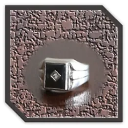 MR00200V-Sterling Silver Haematite Men's Ring.