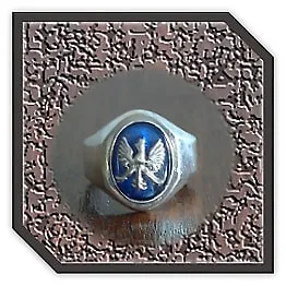 MR00260F-Sterling Silver Synthetic Sapphire Men's Ring.