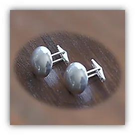 CL00200A-Sterling Silver Button Cufflinks.