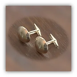 CL00250A-Gold Plated Silver Button Cufflinks.