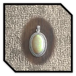 PE01200C-Sterling Silver Honey Opal Pendant.