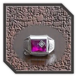 MR00200N-Sterling Silver Synthetic Ruby Men's Ring.
