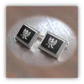 CL00400C-Sterling Silver Onyx Cufflinks.