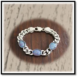 BB00800C-Sterling Silver Opal Bracelet.
