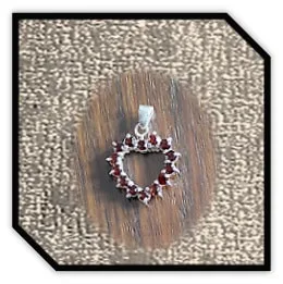 PE00180A-Sterling Silver Garnet Pendant.