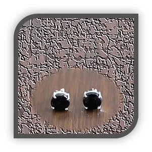 ES00100A-Sterling Silver Onyx Studs.
