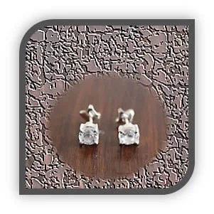 ES00150H-Sterling Silver White Zircon Studs.