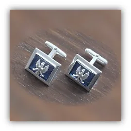 CL00400B-Sterling Silver Synthetic Sapphire Cufflinks.