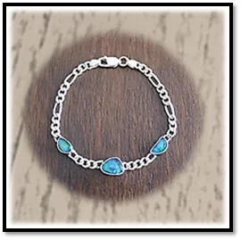 BB00350E-Sterling Silver Opal Bracelet.