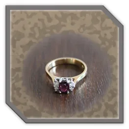 LR04200A-18ct Yellow Gold Ruby Diamond Ladies Ring.